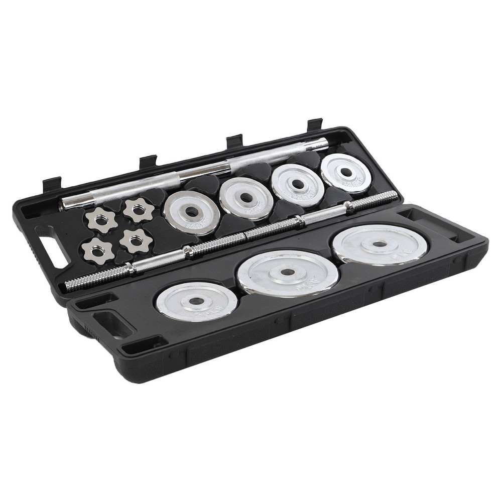 Набір гантелей зі штангою 3в1 у пластиковому кейсі 30 кг Zelart 9639 Київ - фото 4