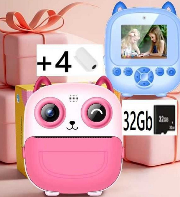 Детский Фотоаппарат 48Мп Мгновенной Печати Кіт Дитячий Миттєвого Друку Київ - фото 8
