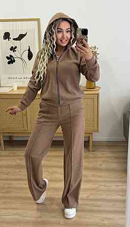 Женский теплый прогулочный костюм двойка: кофта и штаны вязка на трикотажной основе Мокко, 42/44 Одесса
