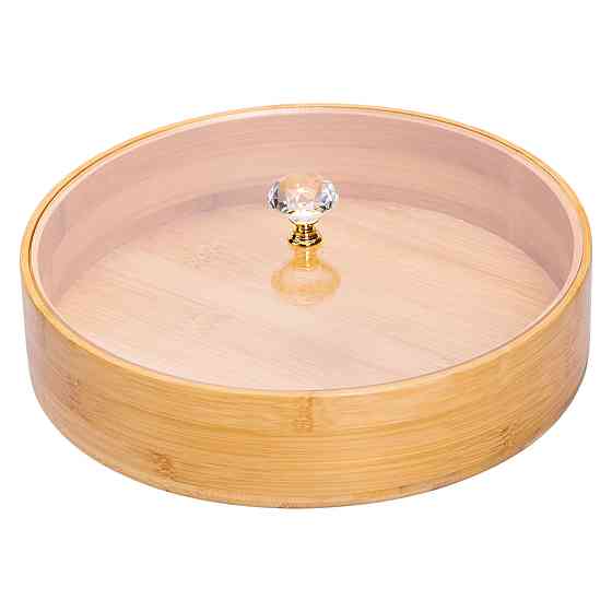 Деревянная менажница на 4 секции с крышкой Ø25 см Киев