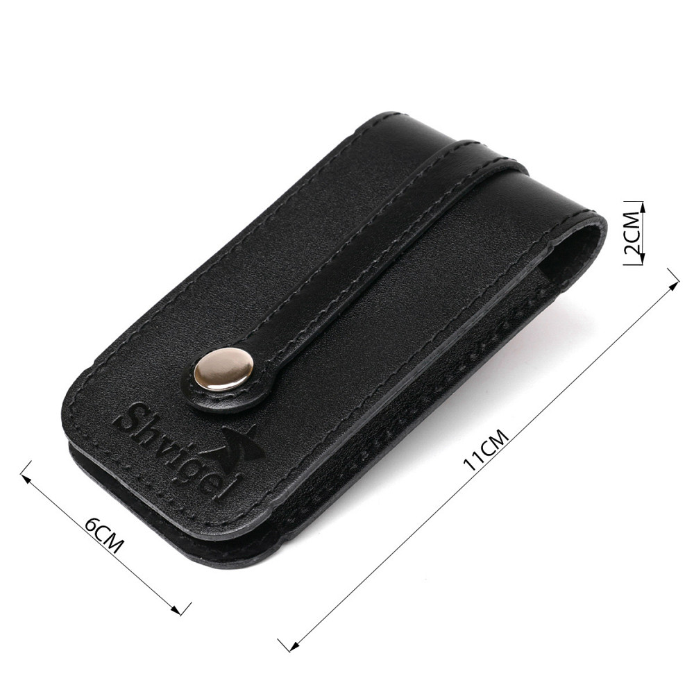 Компактна шкіряна ключниця з хлястиком SHVIGEL 13988 Чорна Київ - фото 3