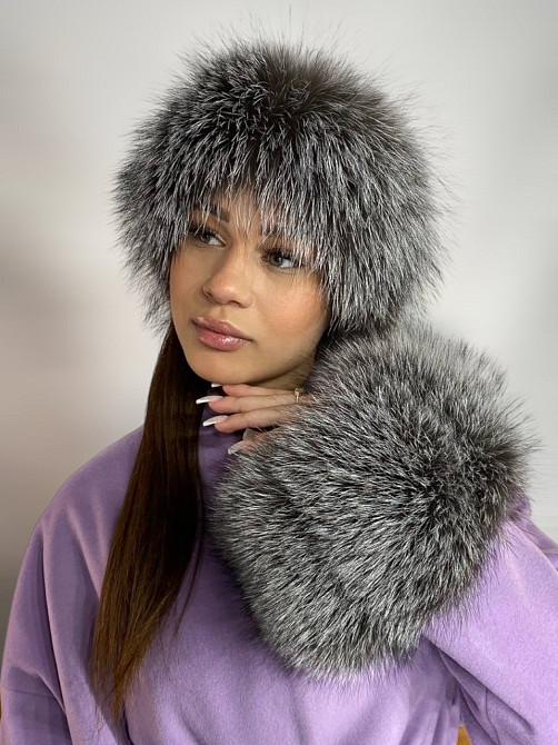 Хутряна пов'язка на голову жіноча з чорнобурки Харків - фото 4