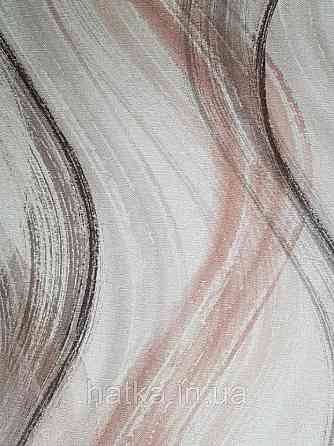 Шпалери вінілові на флізелін Marburg Shades гарячого тиснення коричневі, бежеві, сірі, чорні смуги хвилі Київ