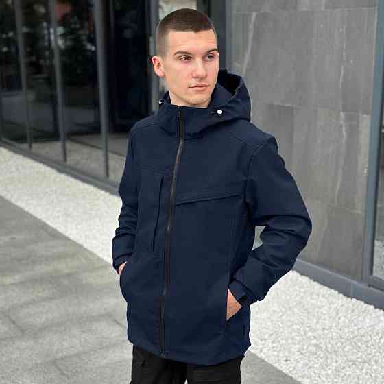 Темно-синя чоловіча повсякденна куртка на весну і осінь Pobedov Shum Київ