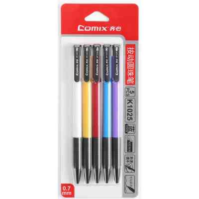 Ручка шариковая Comix набор автоматических 0,7 мм синяя 5 шт (PEN-COM-K1025) Винница