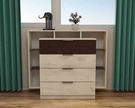 Комод Крістал, Дуб Крафт Білий/Венге Магія, 1200/450/1000 Львів