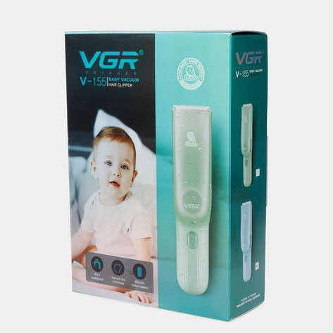 Детская машинка для стрижки VGR V-155 BLUE детей новорожденных бесшумная тихая с насадками 0-12 мм YK-12 Львов - изображение 3