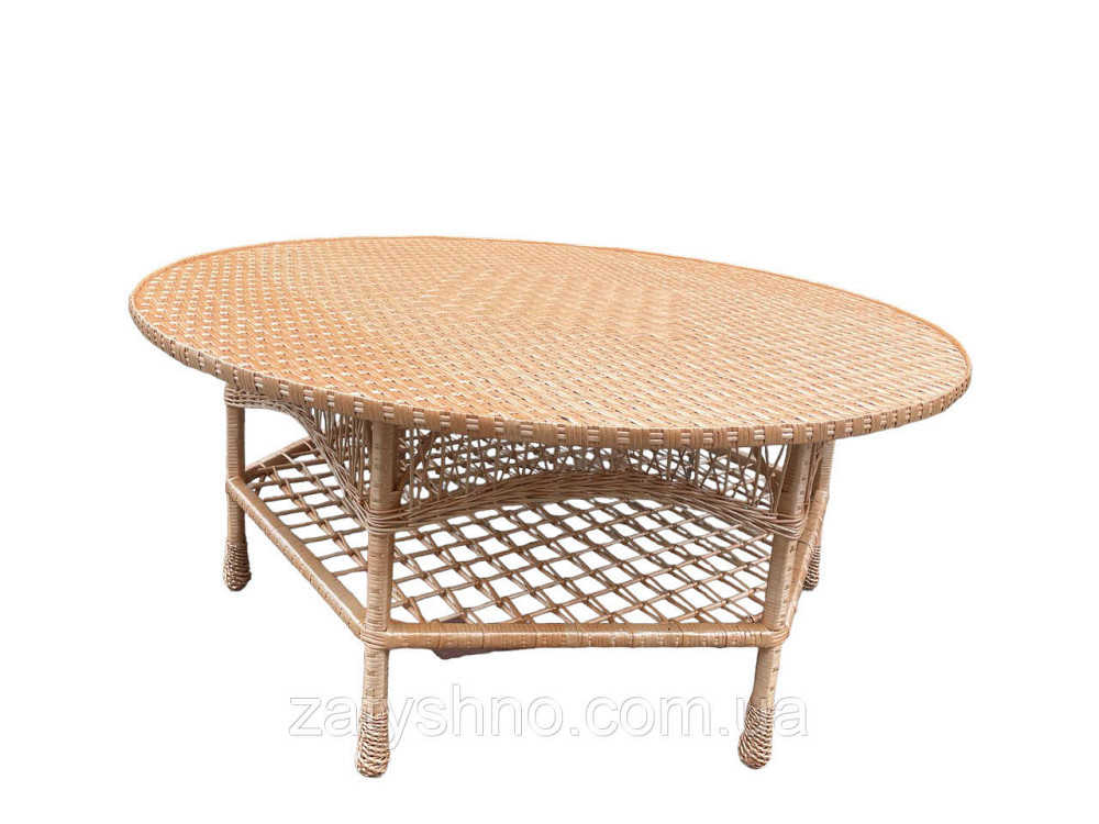 Стіл плетений круглий великий із лози Київ - фото 1