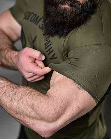 Футболка потоотводящая   з Богом з а Украину олива ВТ0982 Одеса