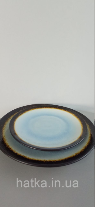 Тарілка блакитна кераміка 27,5*3.5 см "Сонце пустелі" 101-0242 для дому та ресторанів Київ - фото 3
