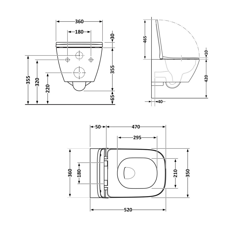 Унітаз підвісний Qtap Crow Rimless безобідковий із сидінням Soft-close QT05335170W Київ - фото 11