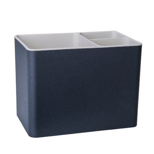 Підставка для столового приладдя пластик граніт/біла троянда 