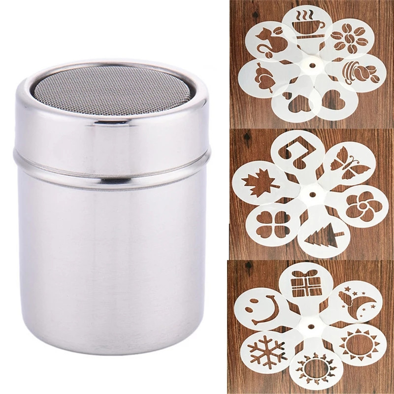 Набір для кави трафарети 19 штук та баночка сірий Київ - фото 1