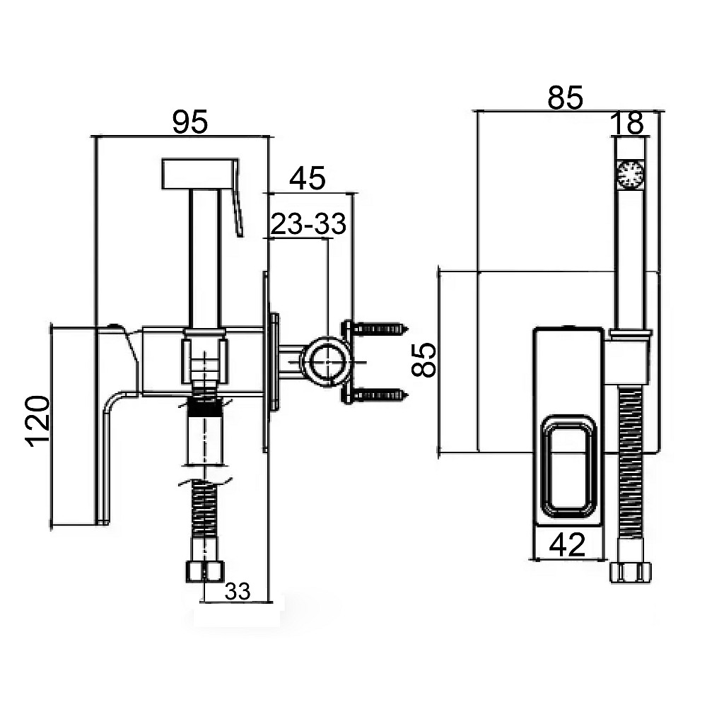 Змішувач гігієнічний Globus Lux PIANO GLPN-0-106MIX Луцк - изображение 7