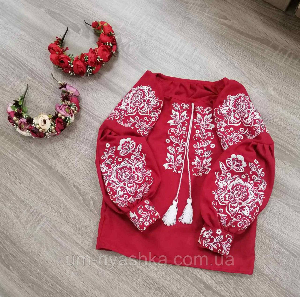 Дитяча вишиванка червона Троянда на червоному Кривий Ріг - фото 6