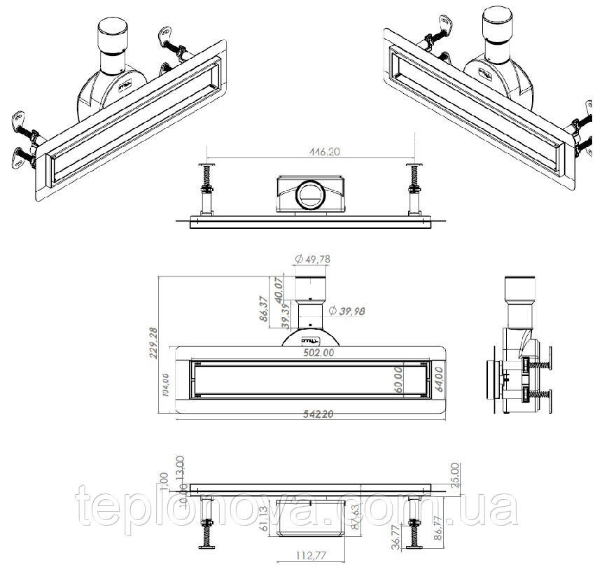 Трап линейный душевой TILLO TM256-50 Черновцы - изображение 5
