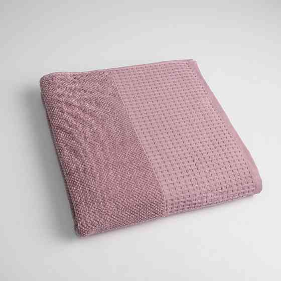 Комплект махрових рушників Вафельний Бордюр 2шт GM Textile 50х90см, 70х140см 450г/м2 (Пудра) Суми