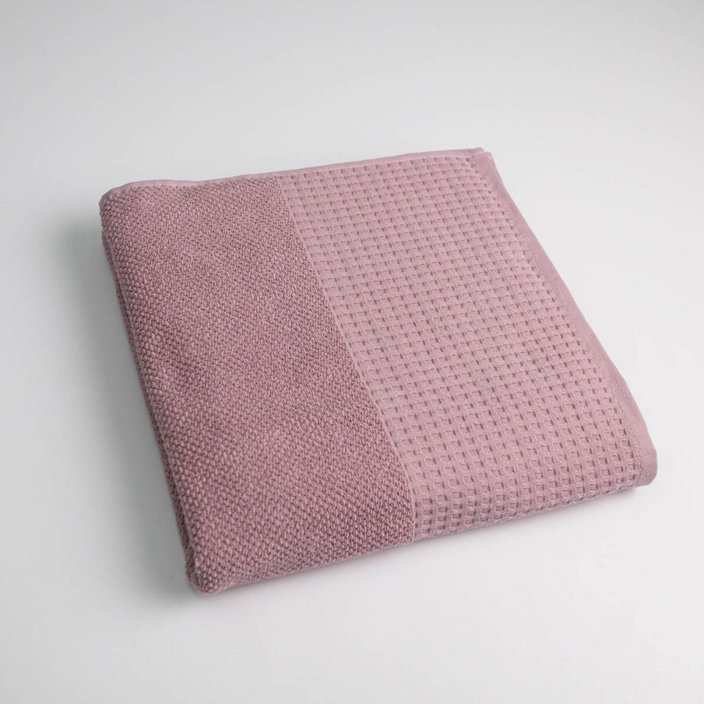 Комплект махрових рушників Вафельний Бордюр 2шт GM Textile 50х90см, 70х140см 450г/м2 (Пудра) Суми - фото 2