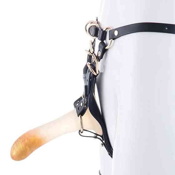 Страпон LOCKINK SEVANDA Queen Sheba Strapon Golden Dildo, регульовані кріплення, силіконовий дилдо Sex Aura Київ