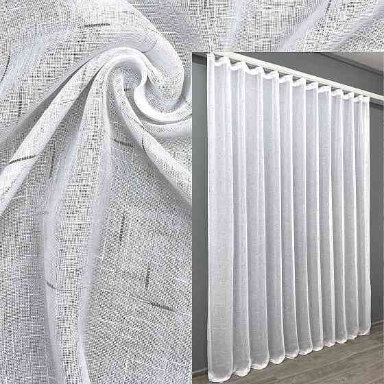 Тюль VR-Textil 1210т Івонна Льон Білий з бронзовим вкрапленням 400х270 см (43-060) Київ