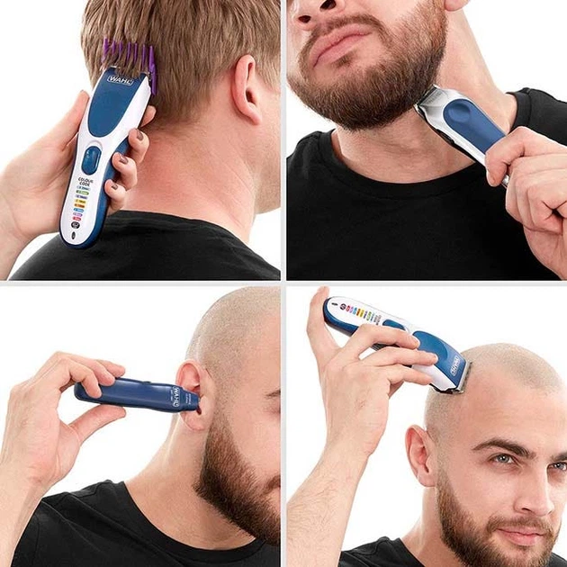 Бездротовий набір для стрижки Wahl Colour Pro 3-в-1, акумуляторна машинка для стрижки, тример для носа та вух, кольорові насадки Київ - фото 5