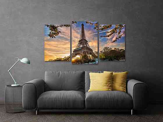 Модульная картина в гостиную / спальню  Ейфелева вежа Art-644_3 Киев
