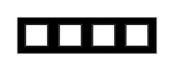 Рамка 4-постова LIVOLO, загартоване скло, чорна, 294×80 мм (VL-P7E/E/E/E-8B) Коломия