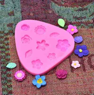 Молд маленький Цветочки 80 на 75 мм розовый Киев