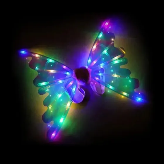 Светодиодные крылья феи-бабочки, двигающиеся с подсветкой и мелодиями на ремешках для девочки Wings of Fairy 848 Коломыя