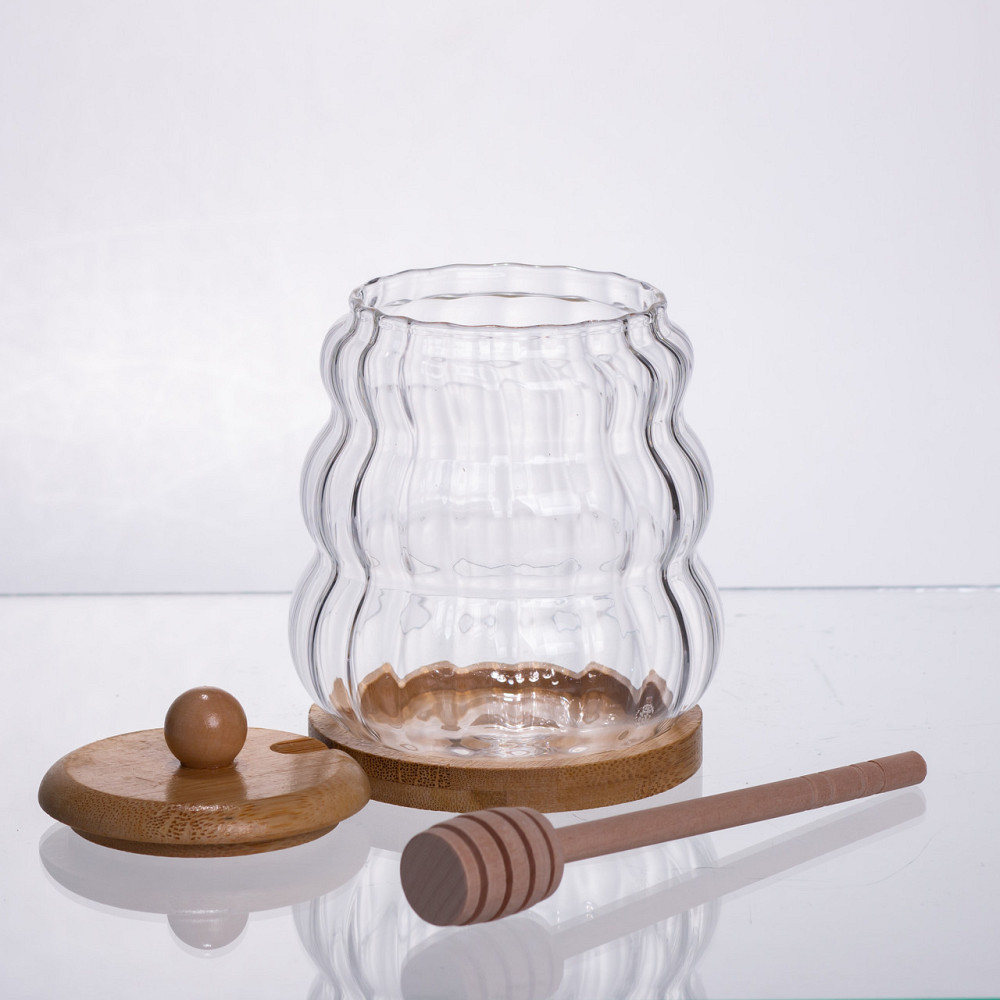 Стеклянная медовница с крышкой и ложкой 320 мл Киев - изображение 3