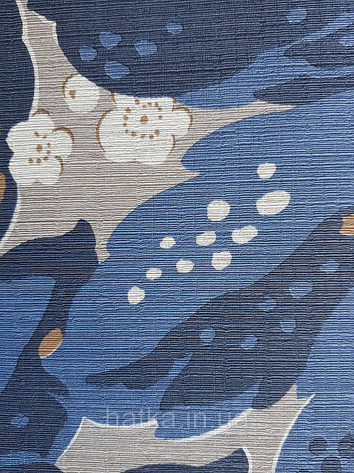 Шпалери флізелінові еко Casadeco Five o'clock 0.53х10 листя великі квіти сині коричневі на бежевому під тканина Київ - фото 3