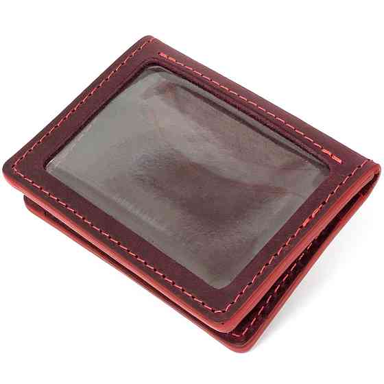 Кожаная визитница Бордовый (GRANDE PELLE) Киев