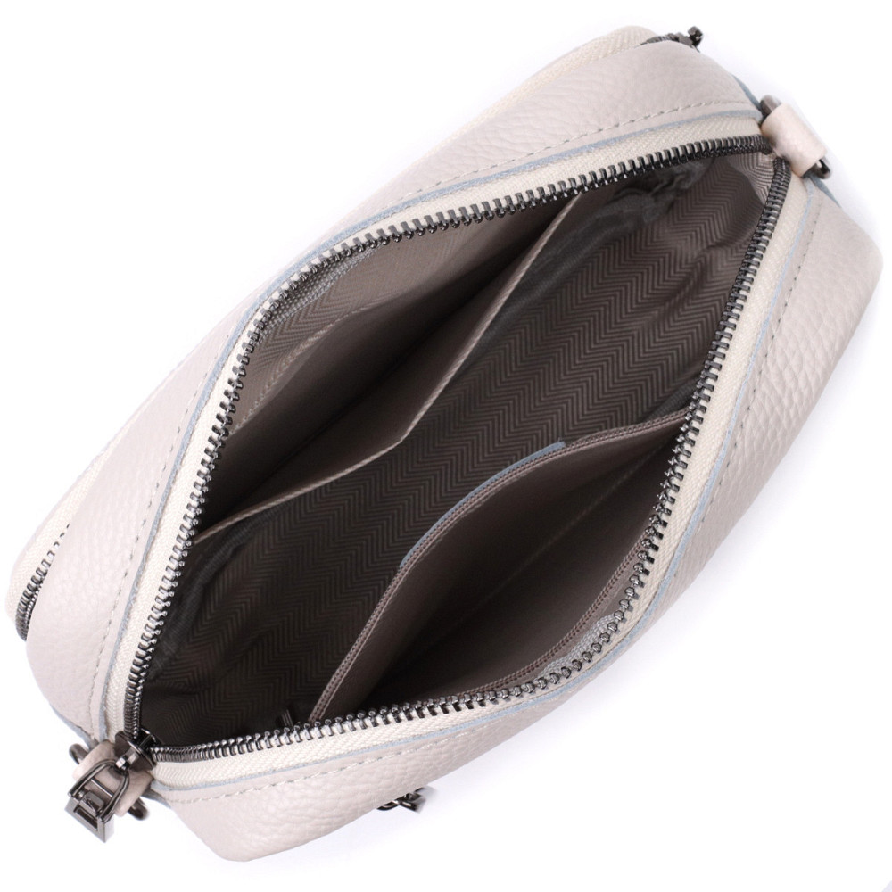 Жіноча шкіряна сумка для міста та щоденного використання Vintage 22633 Біла Київ - фото 19