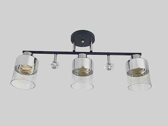 Люстра стельова на 3 плафони VALESO 2426B/3 для вітальні, спальні та кухні чорна з хромом Коломия