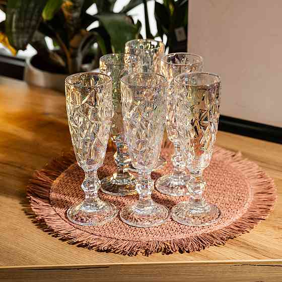 Набір келихів для шампанського 6 штук 160 мл подарункові келихи для шампанського на ніжці фужери для ігристих вин HP-19-172 Київ