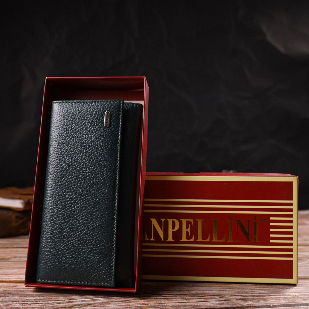 Практичне жіноче портмоне з натуральної шкіри флотар CANPELLINI 21854 Зелений Київ - фото 10