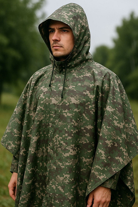 Пончо хижак дощовик на водонепроникний проклеєний тактичний Одеса - фото 1