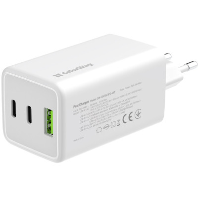 Зарядний пристрій ColorWay C101B GaN Mini 100W PD PPS 2xUSB-C + USB-A white (CW-CHS061PD-WT) Вінниця - фото 8