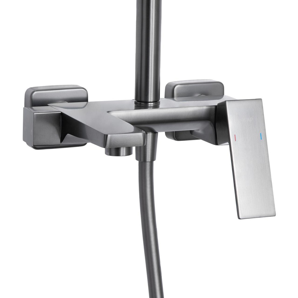 Душевая система универсальная Qtap Gemini на три потребителя (с изливом) QTGEM111GMB45688 Gunmetal Black PVD Киев - изображение 3