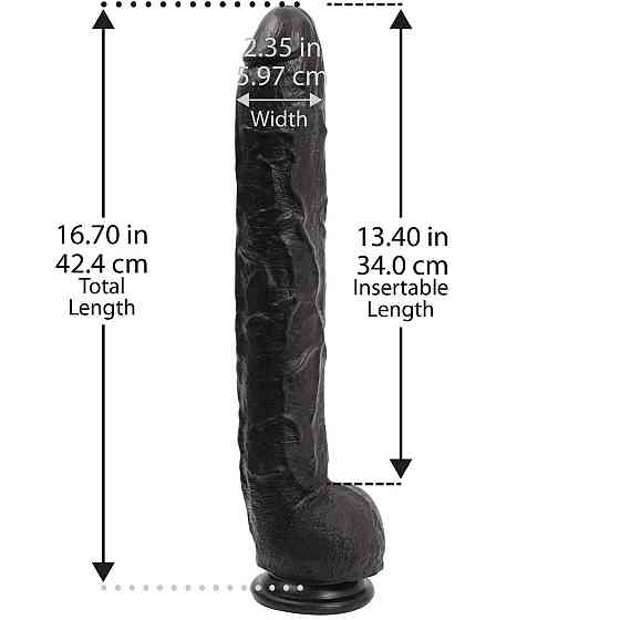 Фаллоимитатор Doc Johnson Dick Rambone Cock Black, диаметр 6см, длина 42см, ПВХ Sex Aura Киев