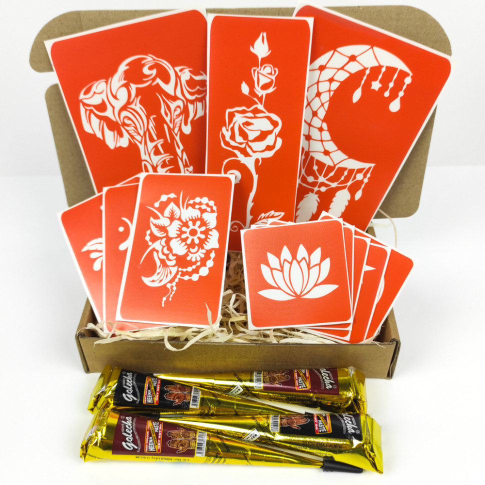 Набор хны с трафаретами для био-тату №5 henna-set-05 Винница - изображение 1