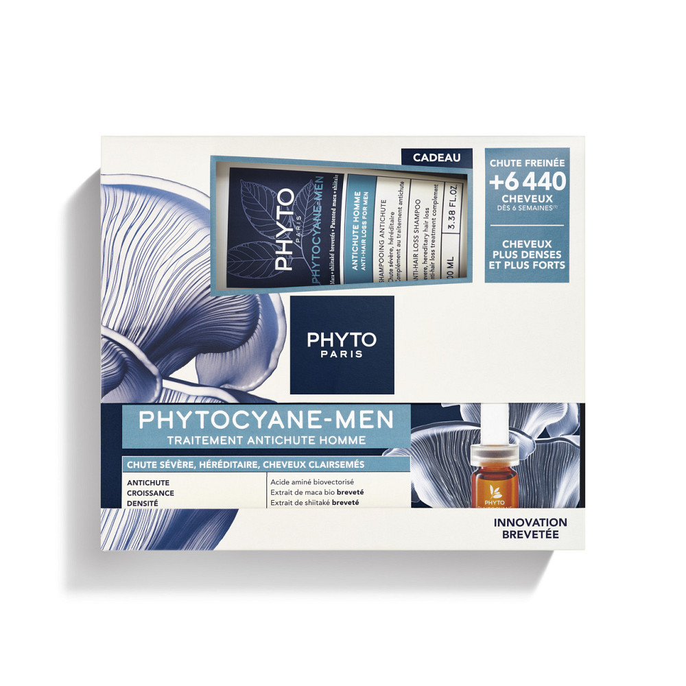 Фито Фитоциан Мен Набор средство 12х3,5мл + шампунь 100мл Phyto Phytocyane Men Anti Hair Loss + Shampoo Днепр - изображение 1