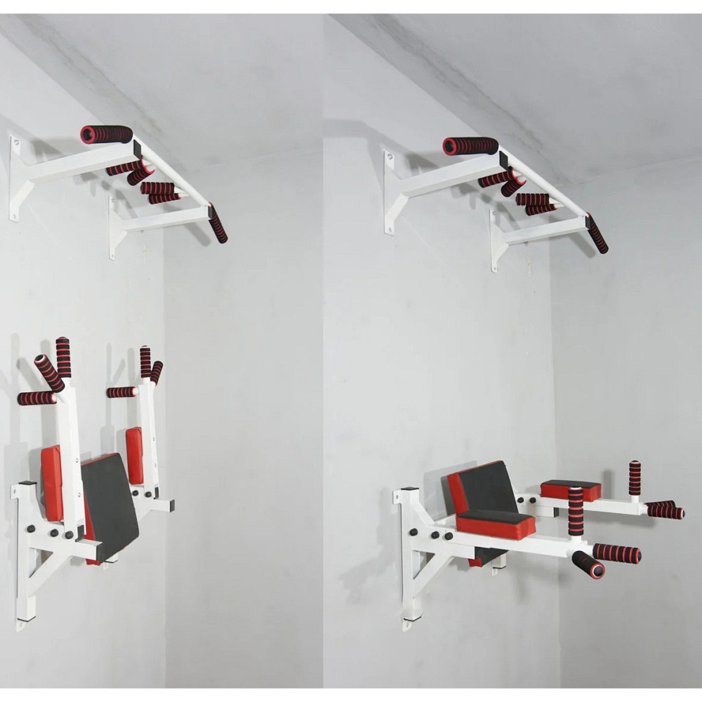 Комплект турнік бруси і прес настінні підйомні складні для дому Київ - фото 5