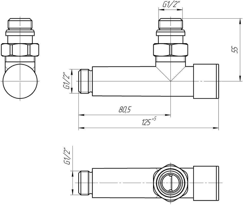 Кран угловой Laris удлиненный, G1/2