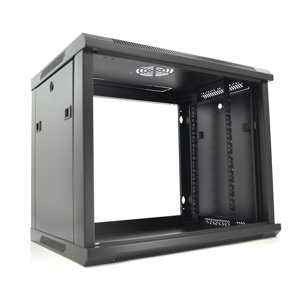 Шафа  Merlion 9U, 600*450*500 (Ш*Г*В)мм  загартоване скло, чорна. сталь 1,2мм з замком Київ - фото 2