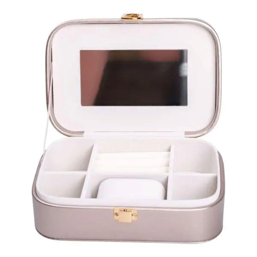 Шкатулка для прикрас з еко-шкіри з дзеркалом 20×14 см Київ - фото 1