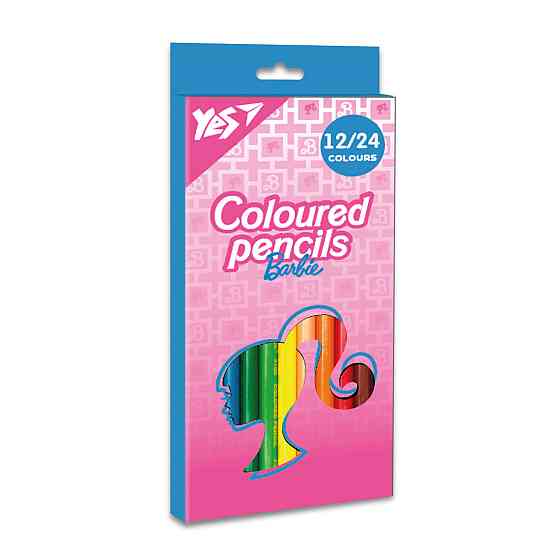 Олівці кольорові 12/24 кол. "Yes" Barbie двосторонні тригранні, 290747, шт Київ