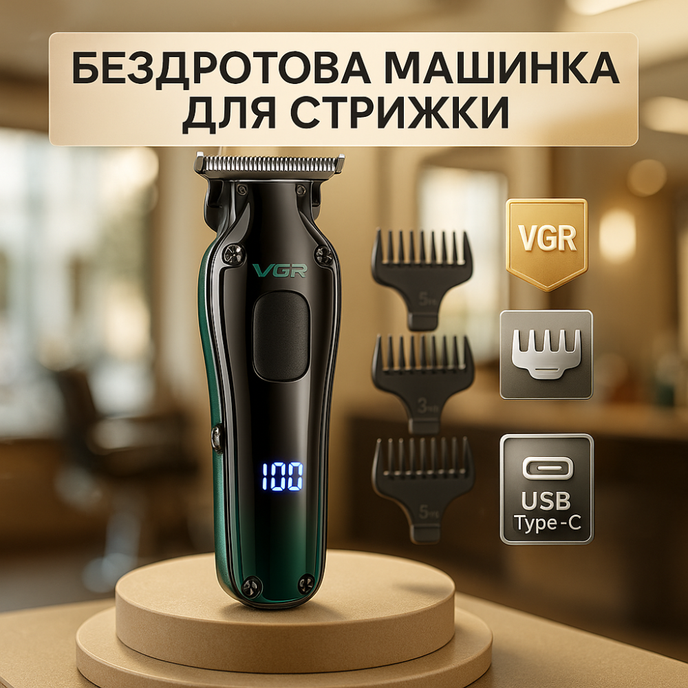 Професійна машинка для стрижки волосся голови VGR V-998, Електромашинка для волосся DL-78 Львів - фото 15