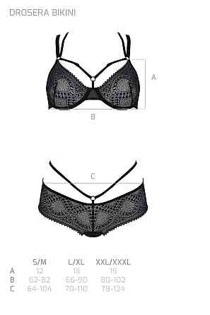 Комплект Passion DROSERA BIKINI black, S/M, бюстгальтер і трусики-кюлоти Sex Aura Київ