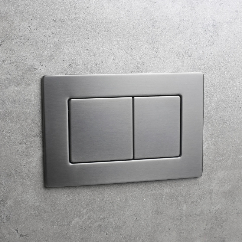 Панель змиву Koer KT-0612-07 240x160x10mm з нержавіючої сталі, кнопка квадратна (колір графіт) (KR6122)   ( 20344 ) Харків - фото 2